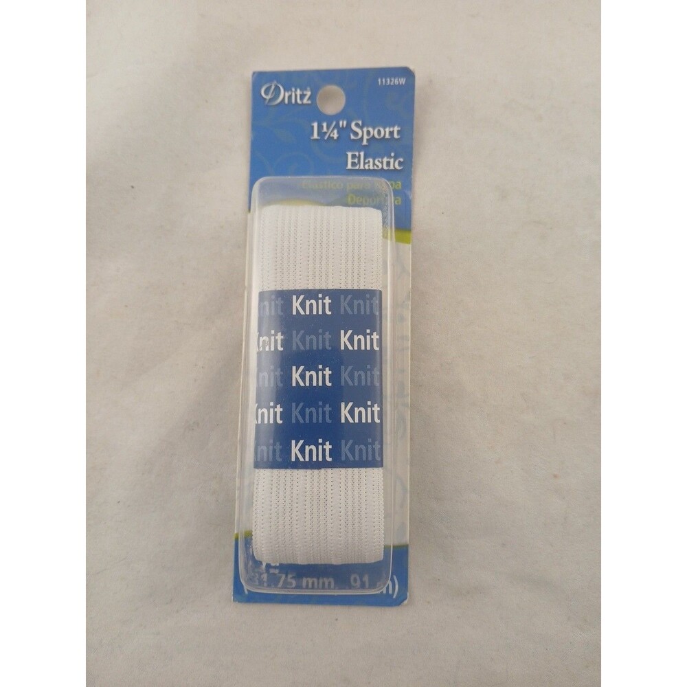 Dritz ~ (11326W) - 1 1/4" Knit Sport Elastic - White, 1 yd